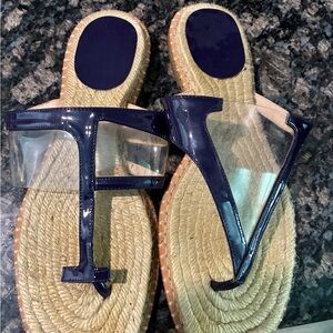 Frances Valentine “Hannah” Purple &  Clear Espadrille Sandal